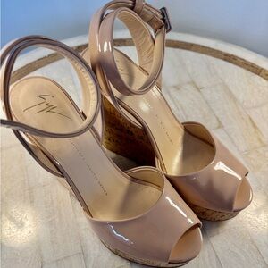 Giuseppe Zanotti Blush Patent Wedges, mint condition, made in Italy, size 39